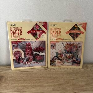 Plaid Decoupage Paper & Projects 1455 Floral Onyx & 1454 Rose Garden 21x30 Sheet